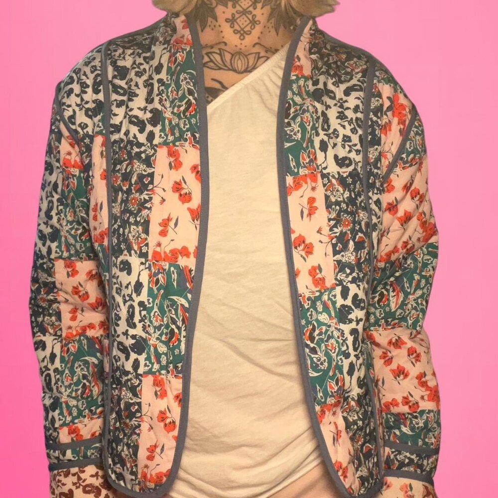 Quilted boho reversible patchwork jacket - image 3